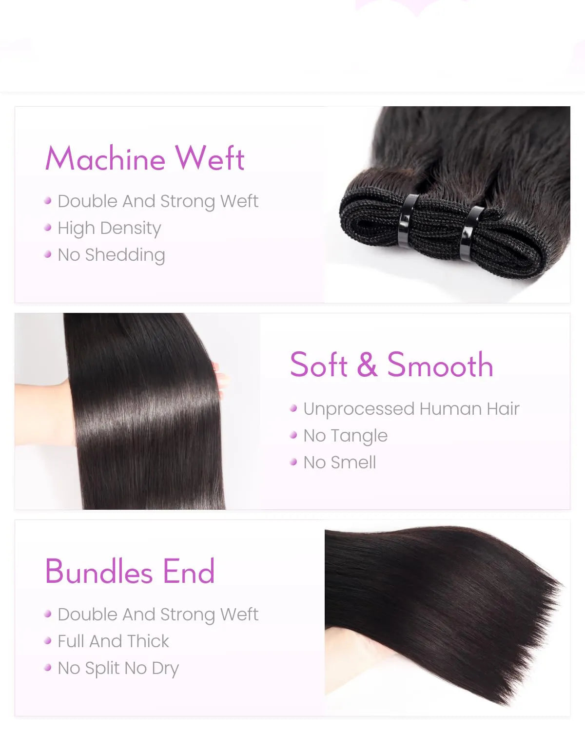 13A Raw Straight Bundles Human Hair Natural Black Hair Bundles 100% Raw Vietnamese Human Hair,Three Times the Lifespan